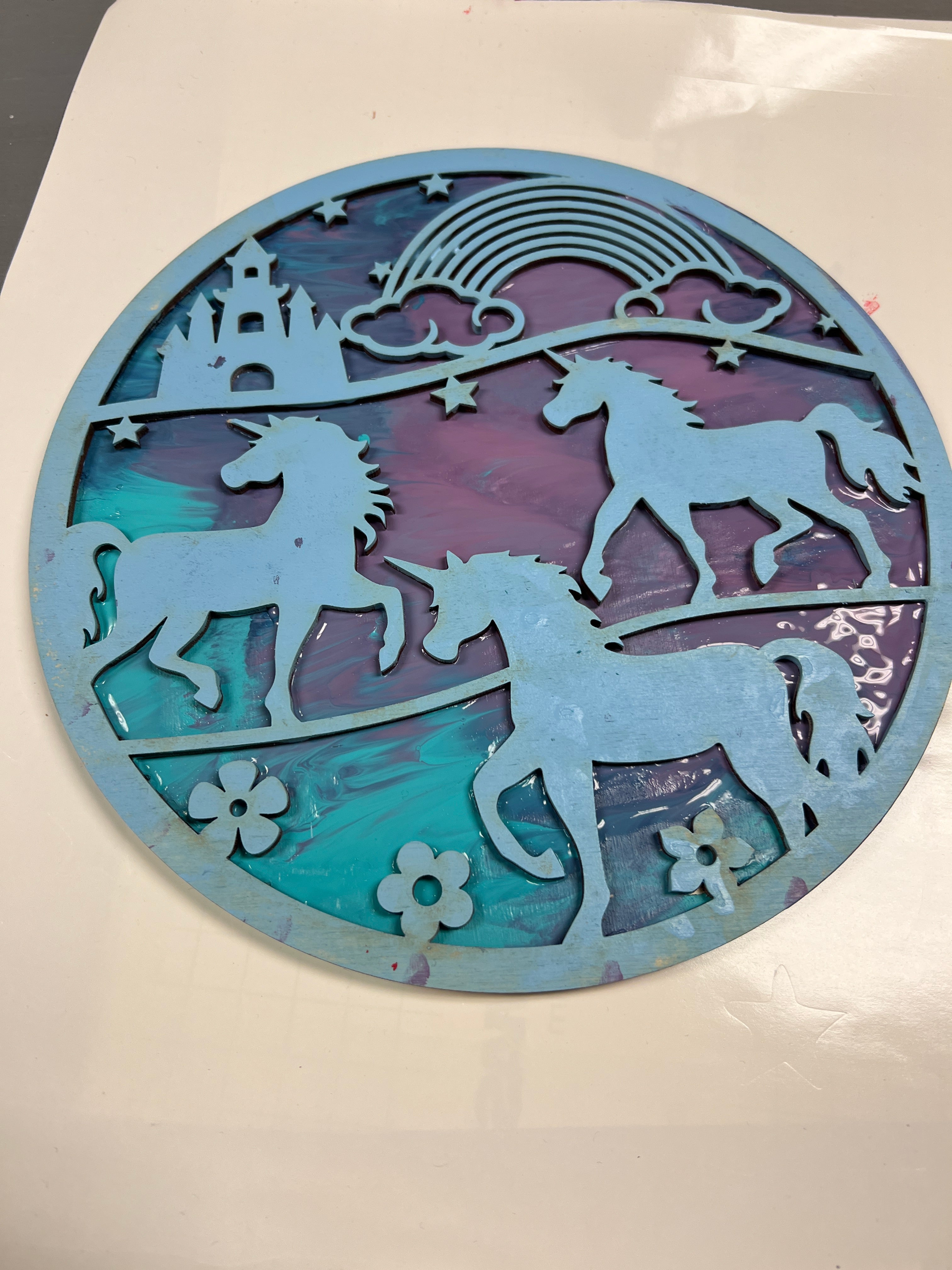 3D Dirty Pour Wood Silhouette Party