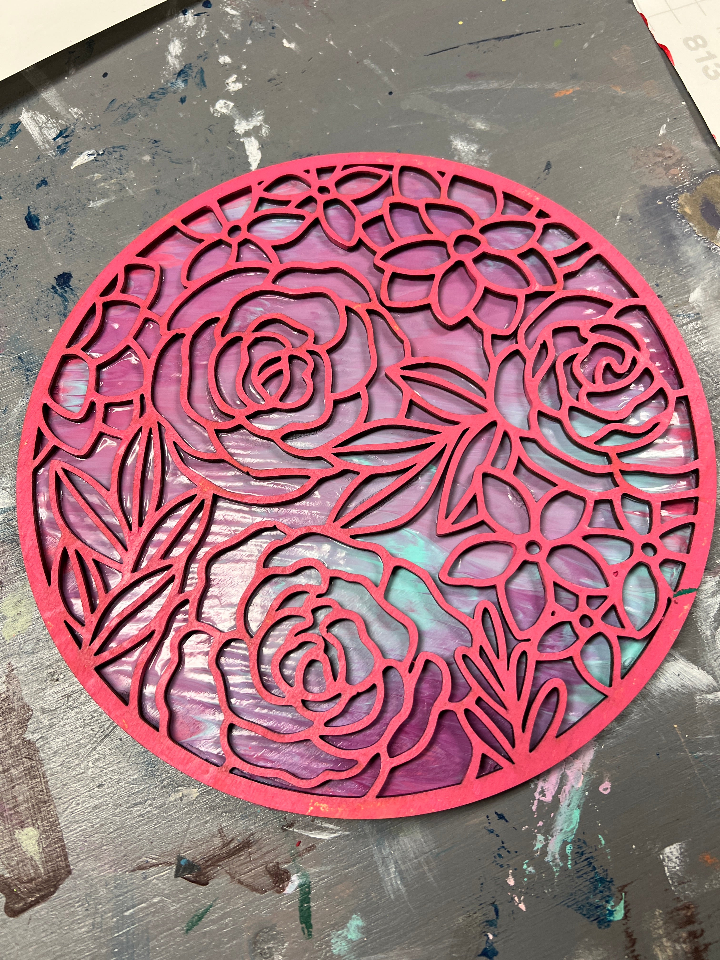 3D Dirty Pour Wood Silhouette Party