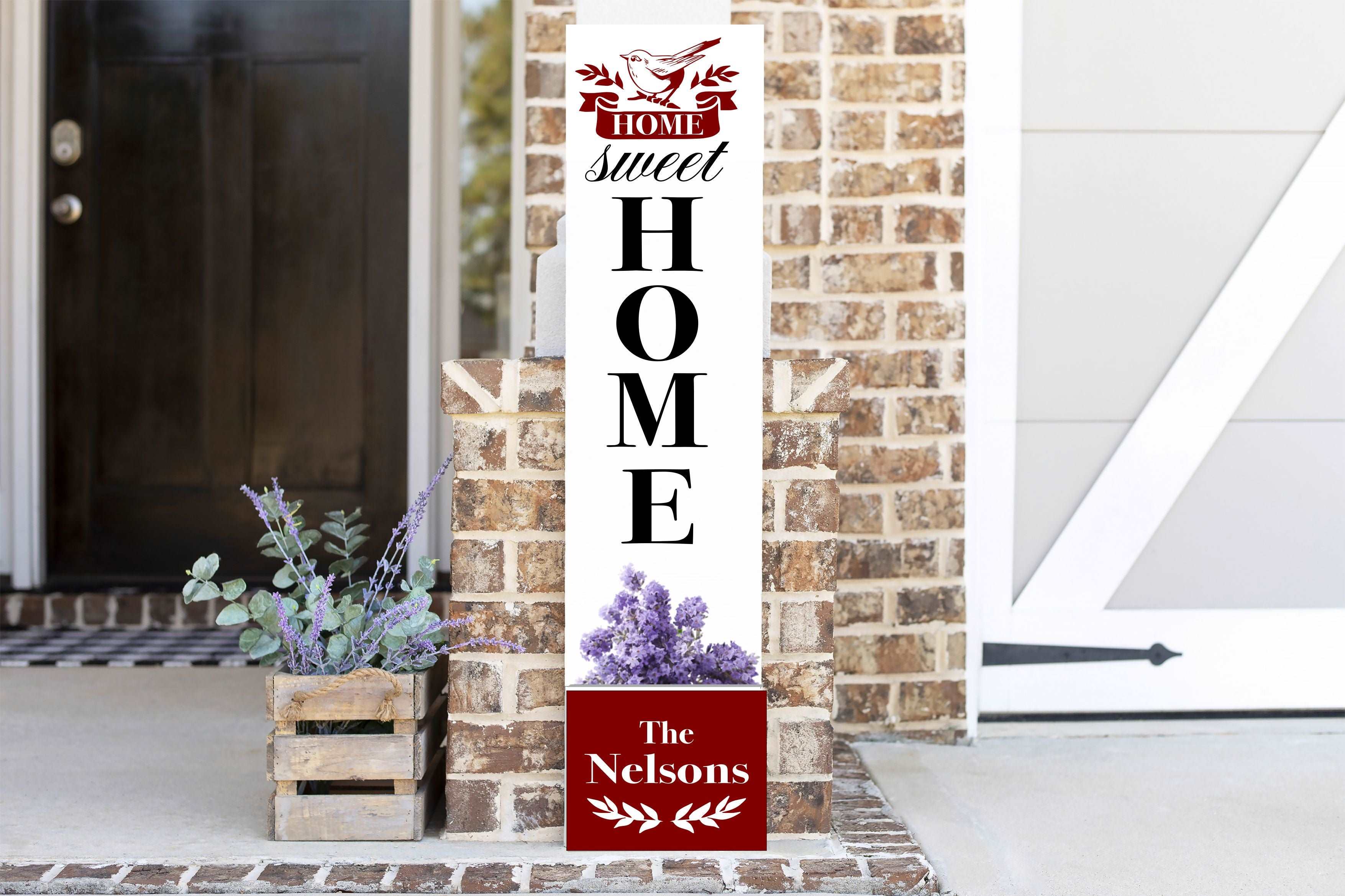 Home Sweet Home Bird Initial Porch Plank Planter