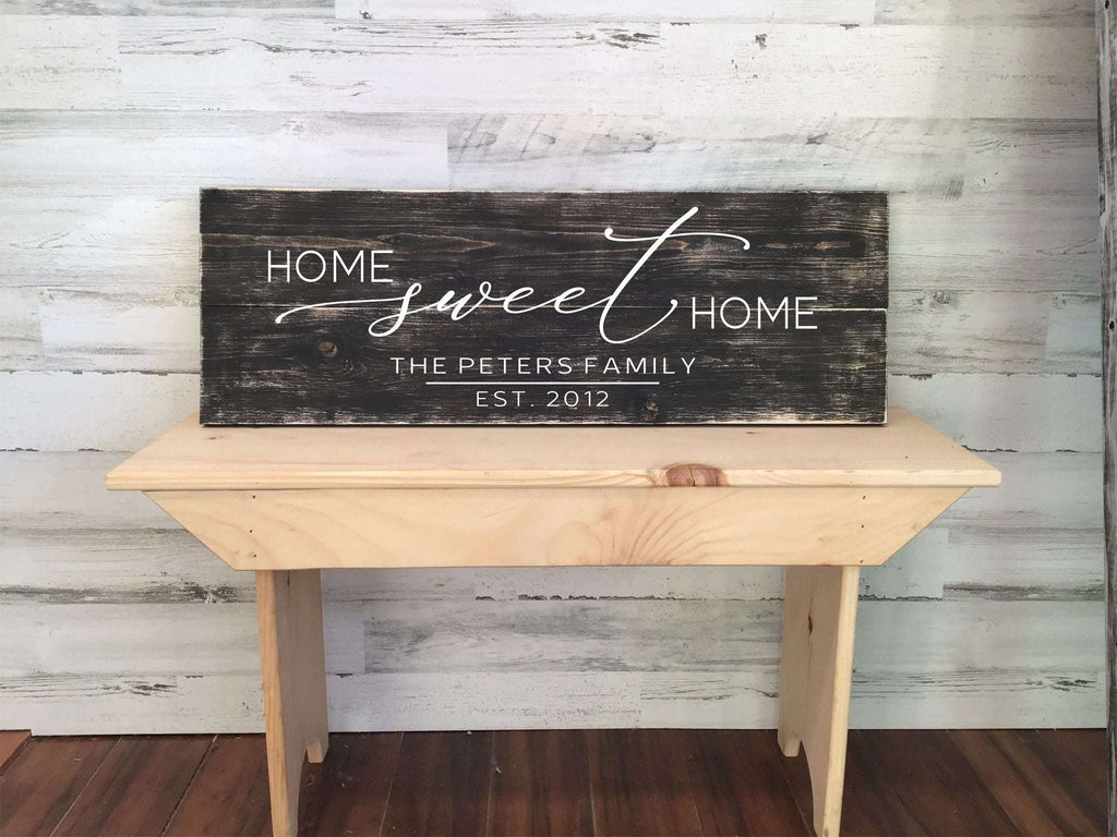 Home Sweet Home Family Name Double Plank