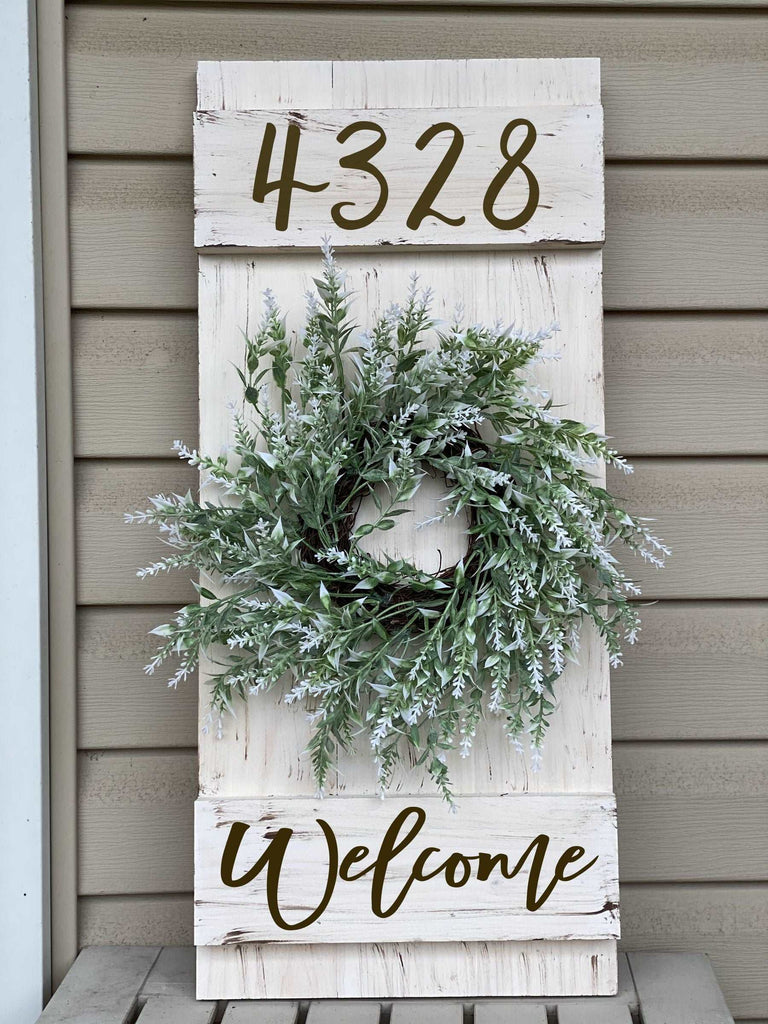 House Number Shutter w/Wreath