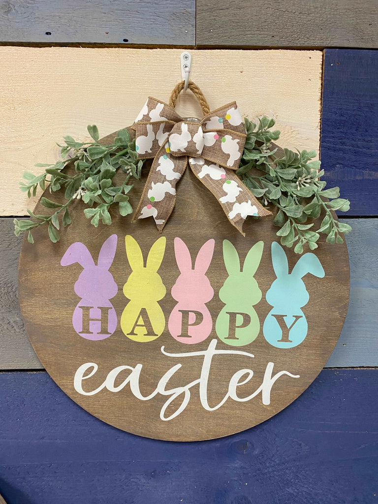 Happy Easter Bunnies Doorhanger