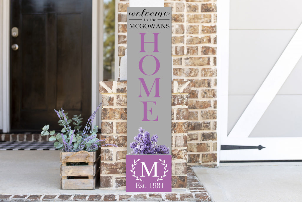 Welcome to Family Name Home Porch Plank Planter