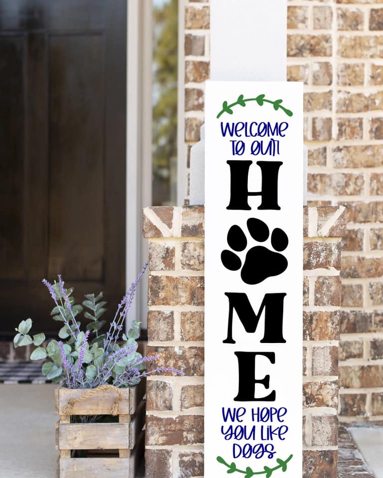 Dog welcome sign paw print welcome sign sign for dog lovers 