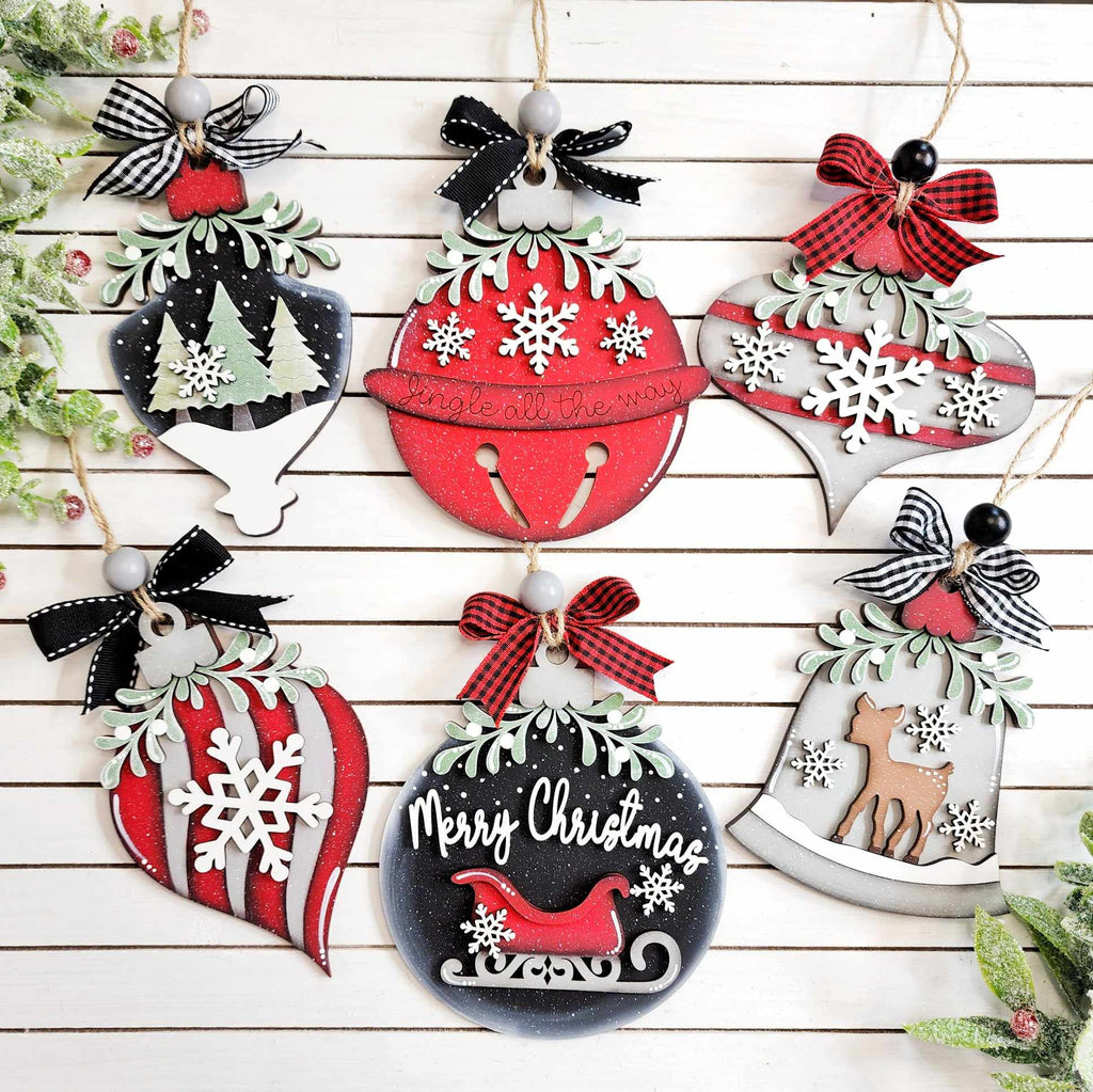 3D Ornaments Jingle Bells (set of 6)
