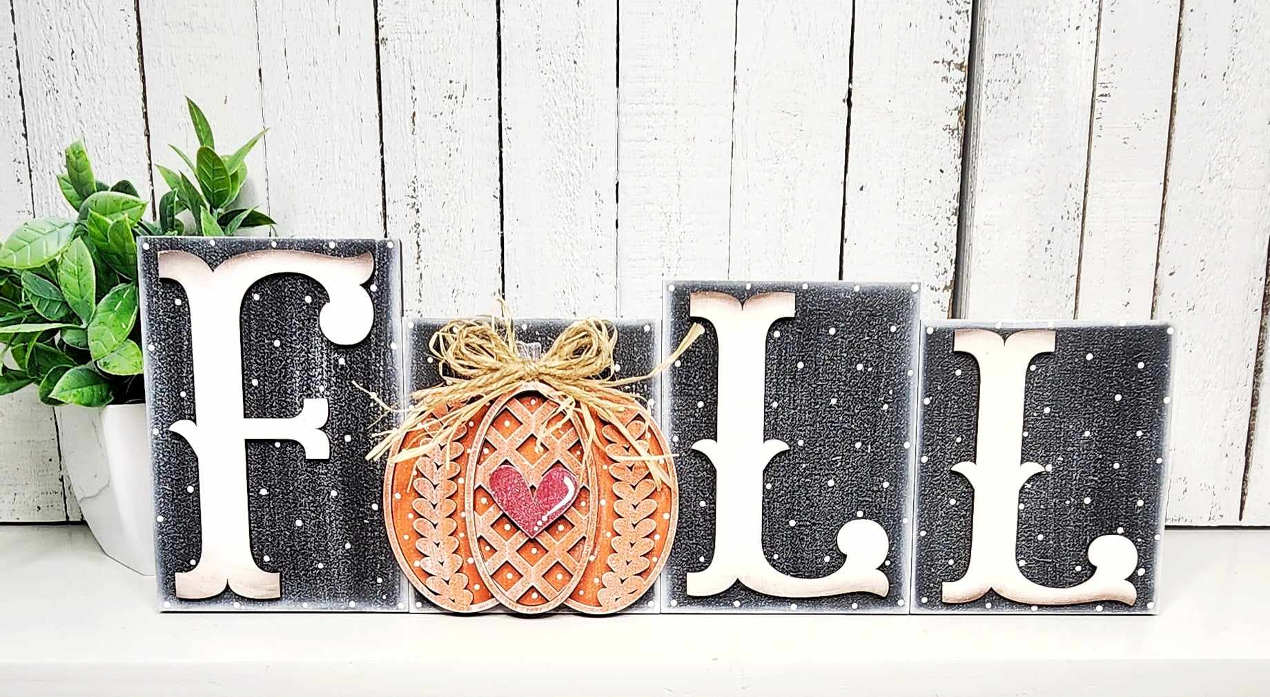 Fall Word Block Tabletop