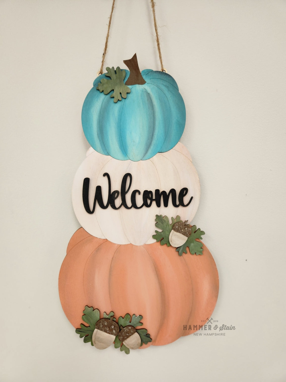 Welcome Pumpkin Stack Doorhanger