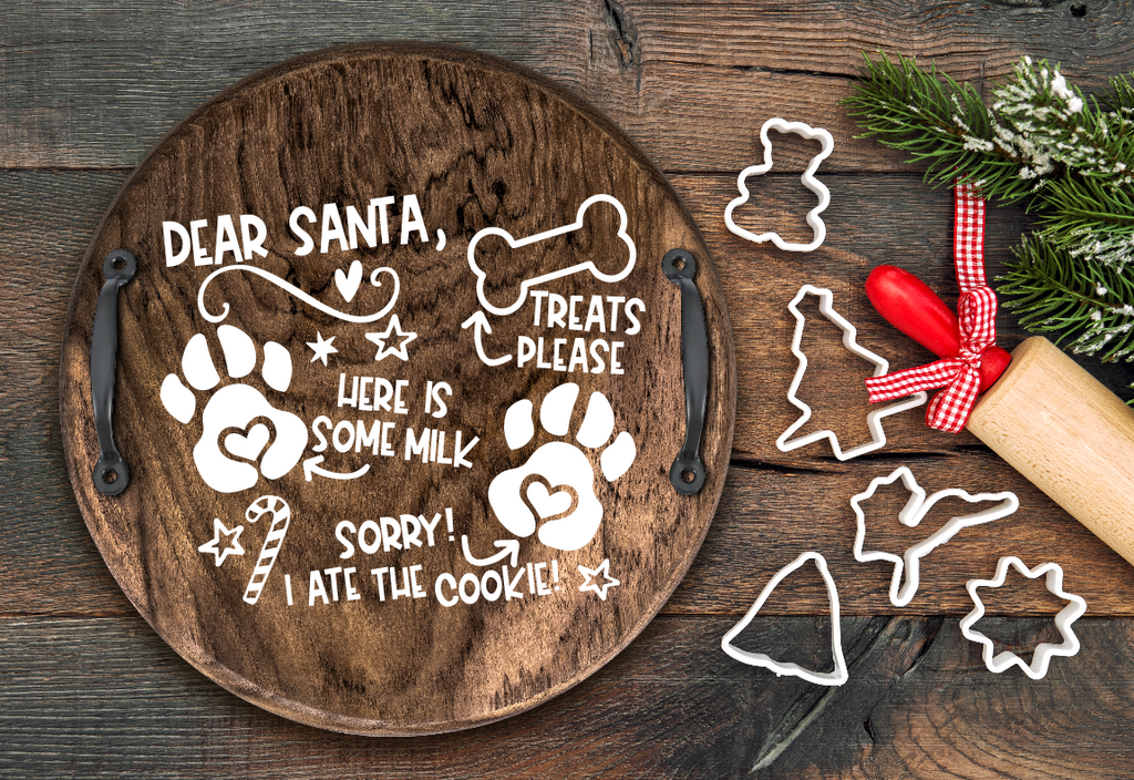 Dear Santa Paws Round Tray