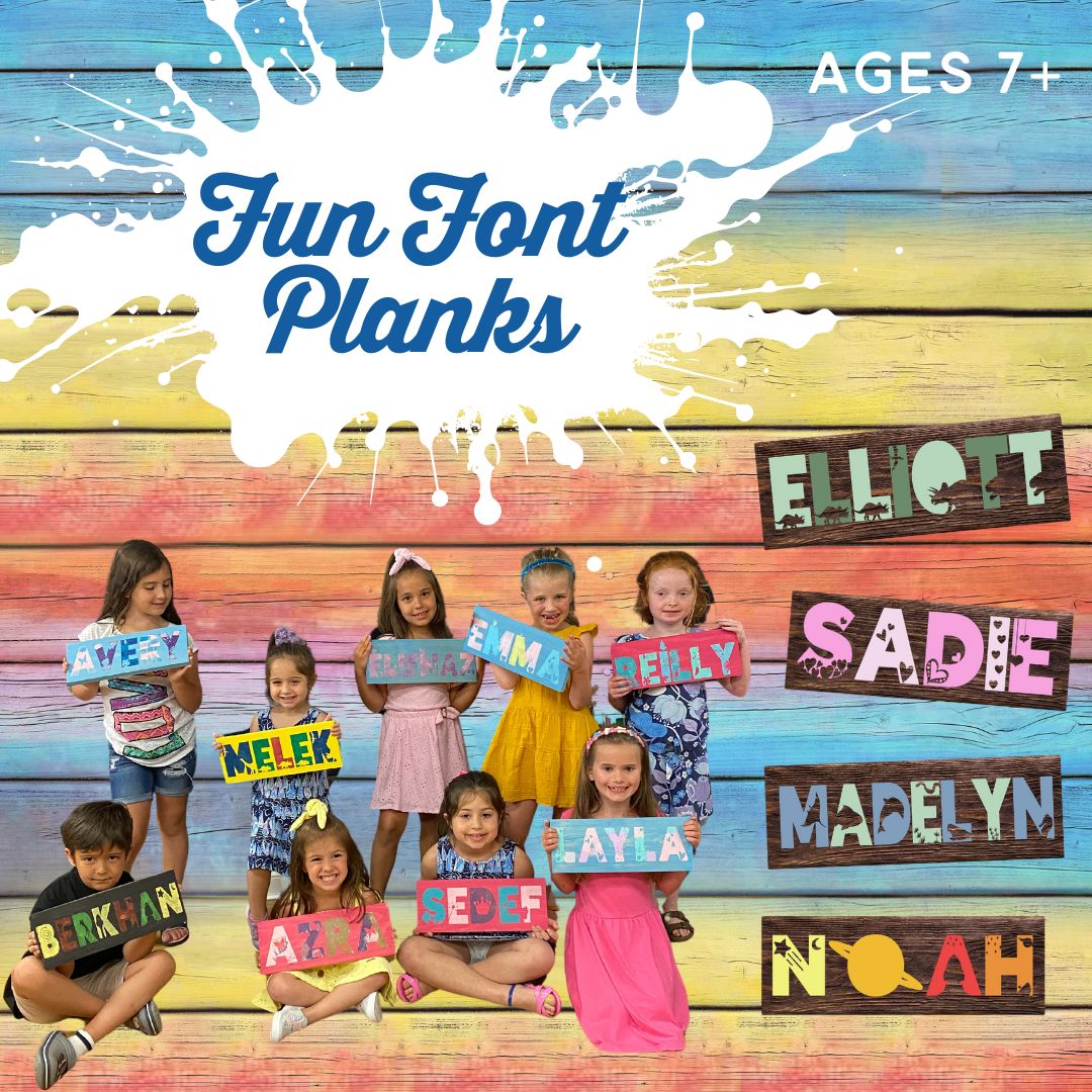 Fun Fonts Wood Plank Party