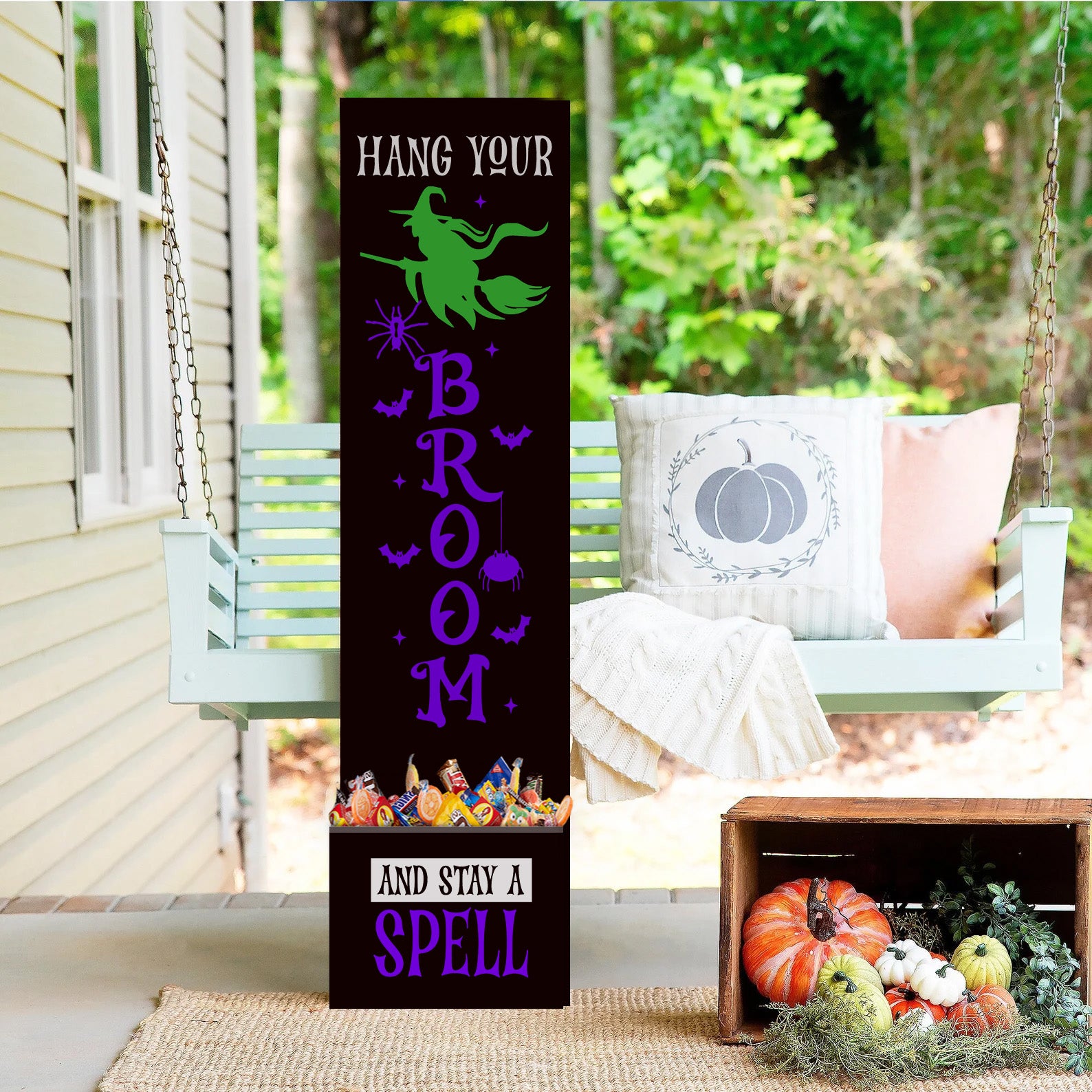 Welcome Fall & Halloween: Porch Planks & Planter Candy Boxes