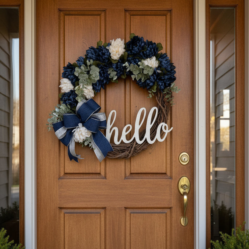 Build A Wreath Doorhanger Winter - TEMPLATE