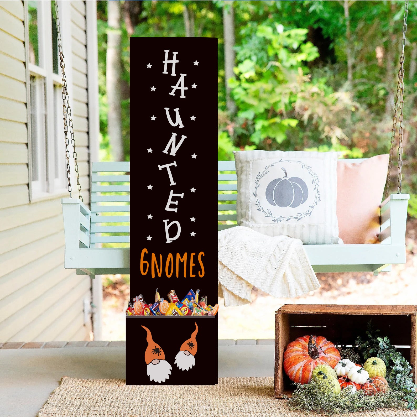 Welcome Fall & Halloween: Porch Planks & Planter Candy Boxes