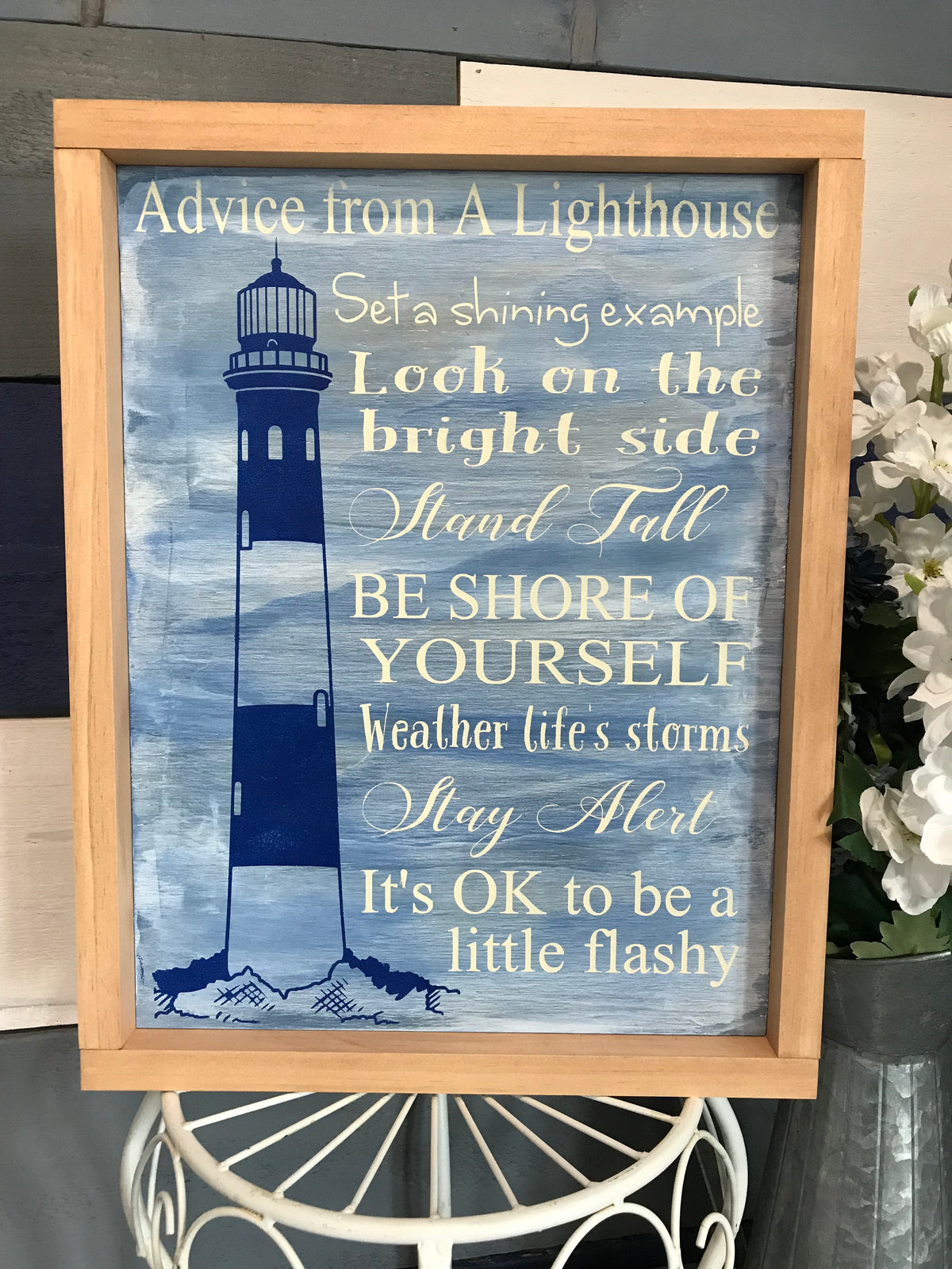 Advice From A Lighthouse FI Framed Sign – Hammer & Stain Long Island