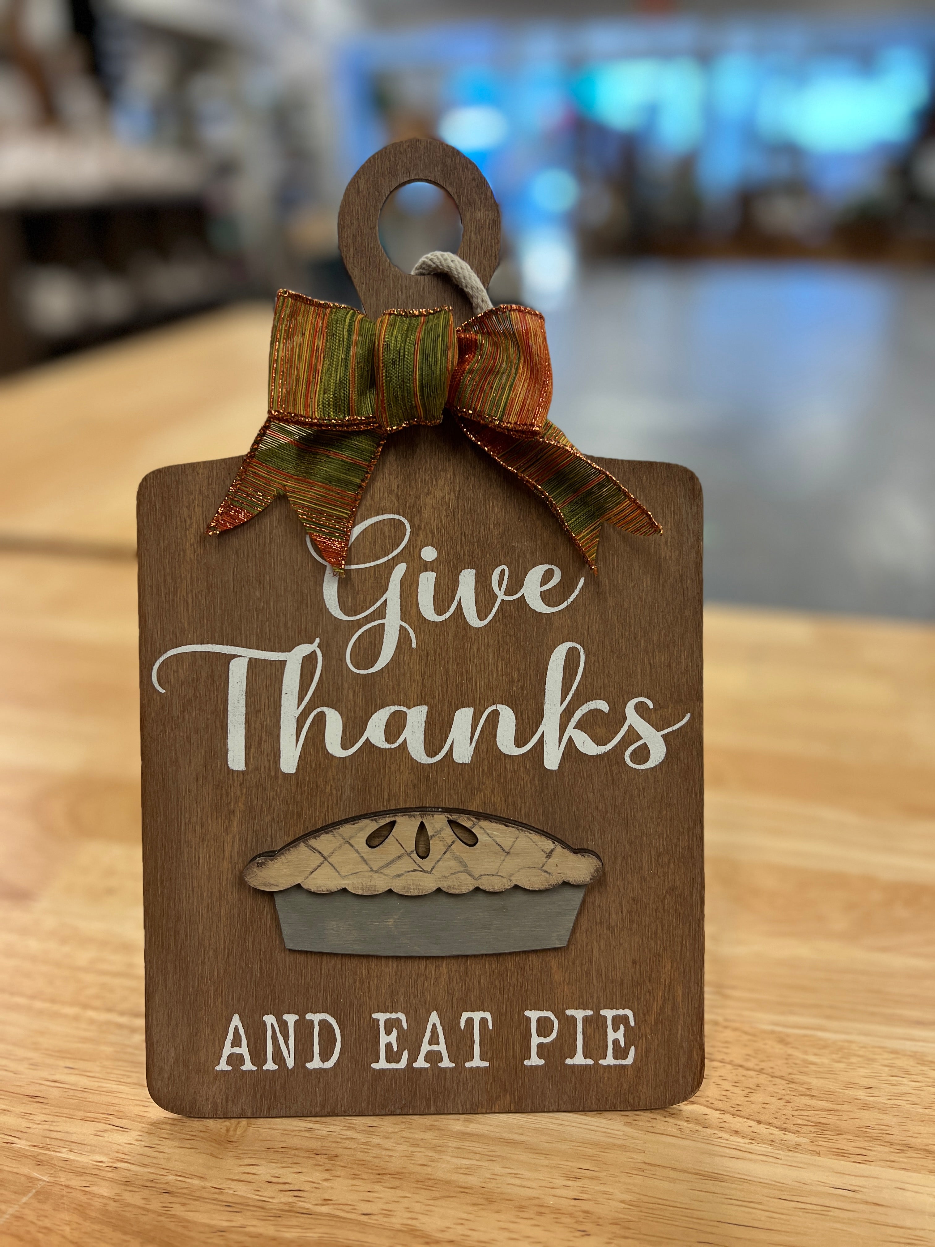 Give Thanks APPLE PIE Cutting Board Decor Tabletop