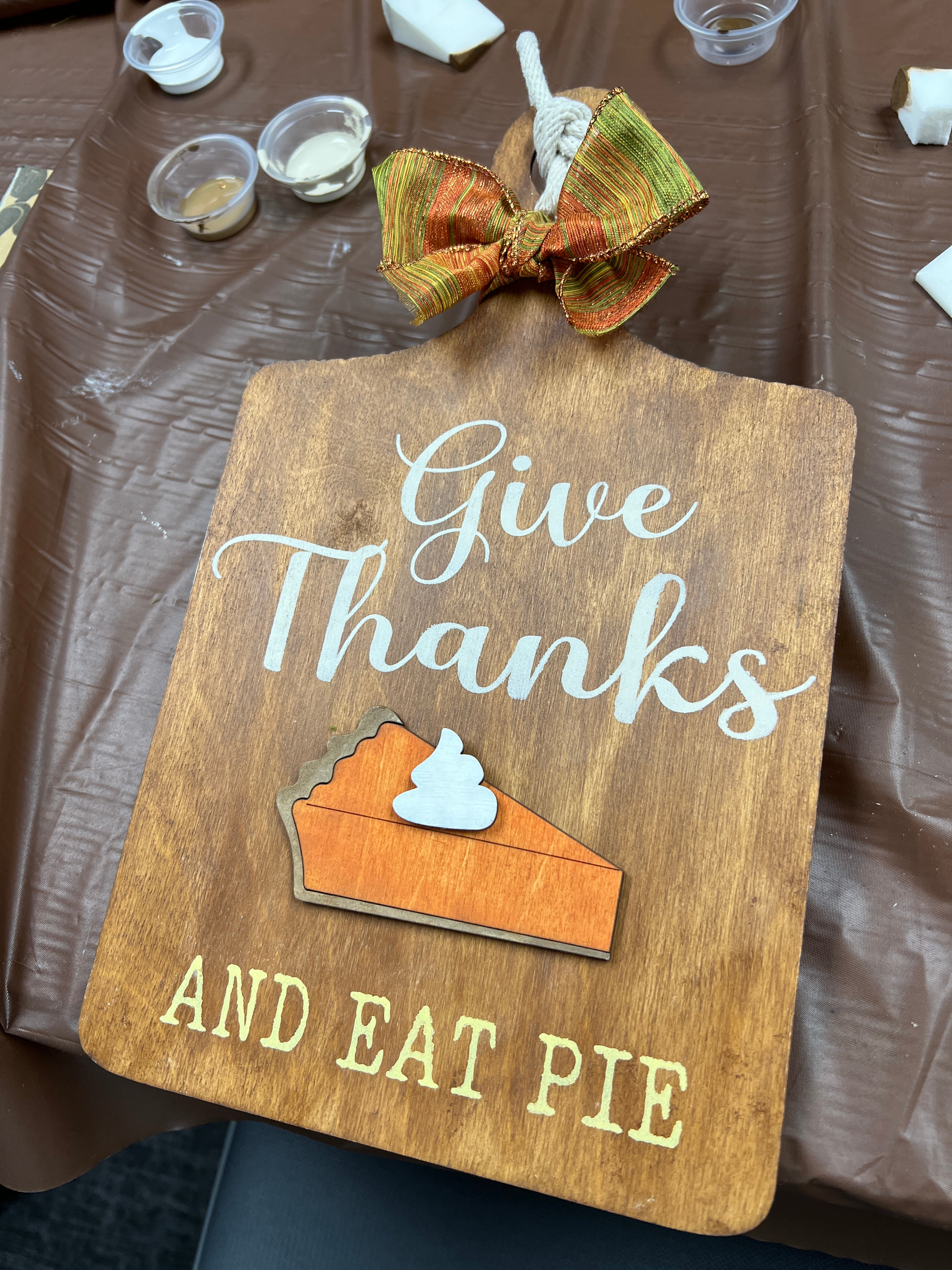Give Thanks PUMPKIN PIE Cutting Board Decor Tabletop
