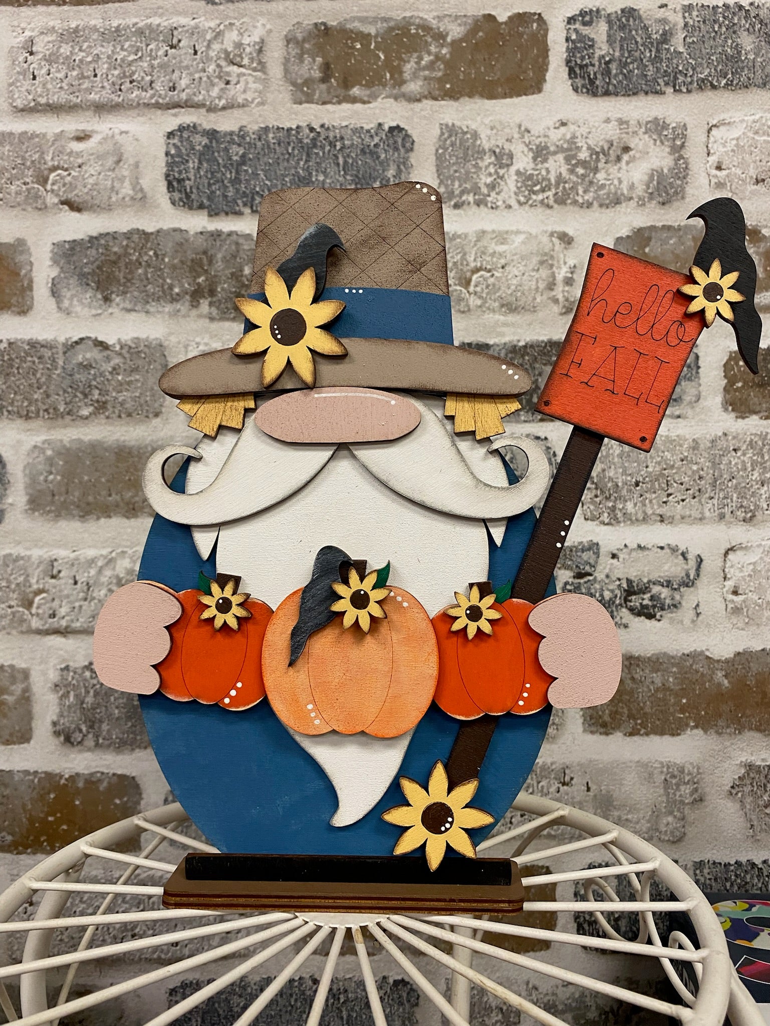 Scarecrow Pumpkin 3D Gnome