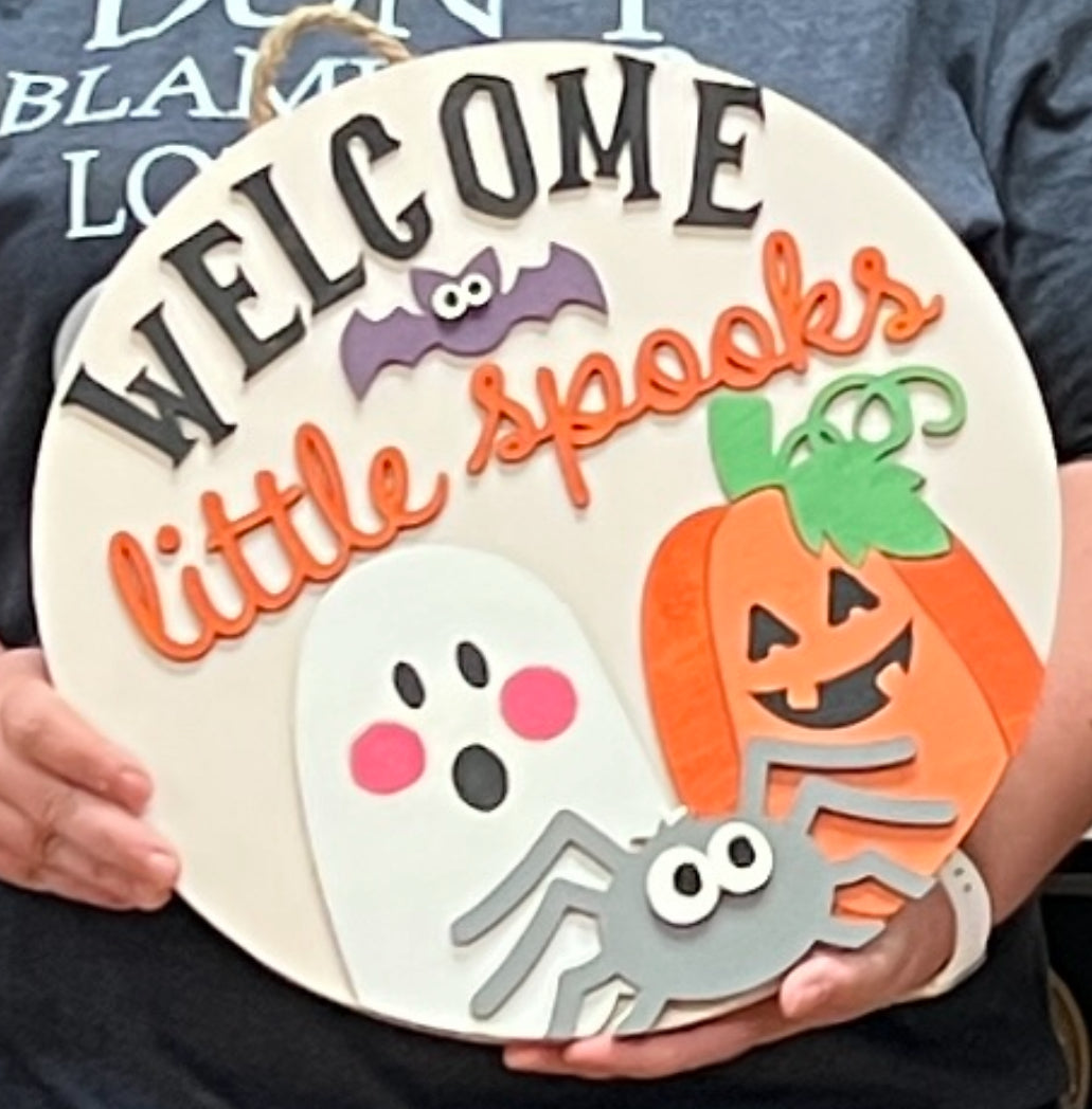 Welcome Little Spooks Doorhanger