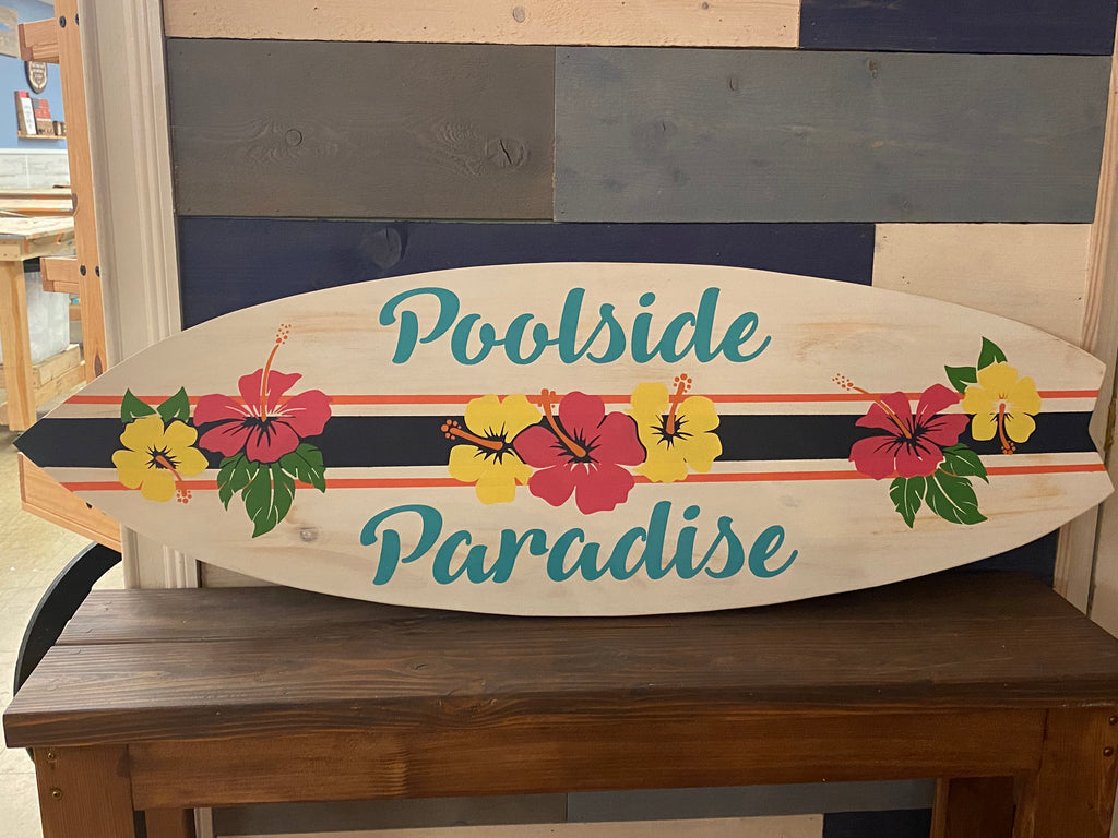 Poolside Paradise Surfboard 4'