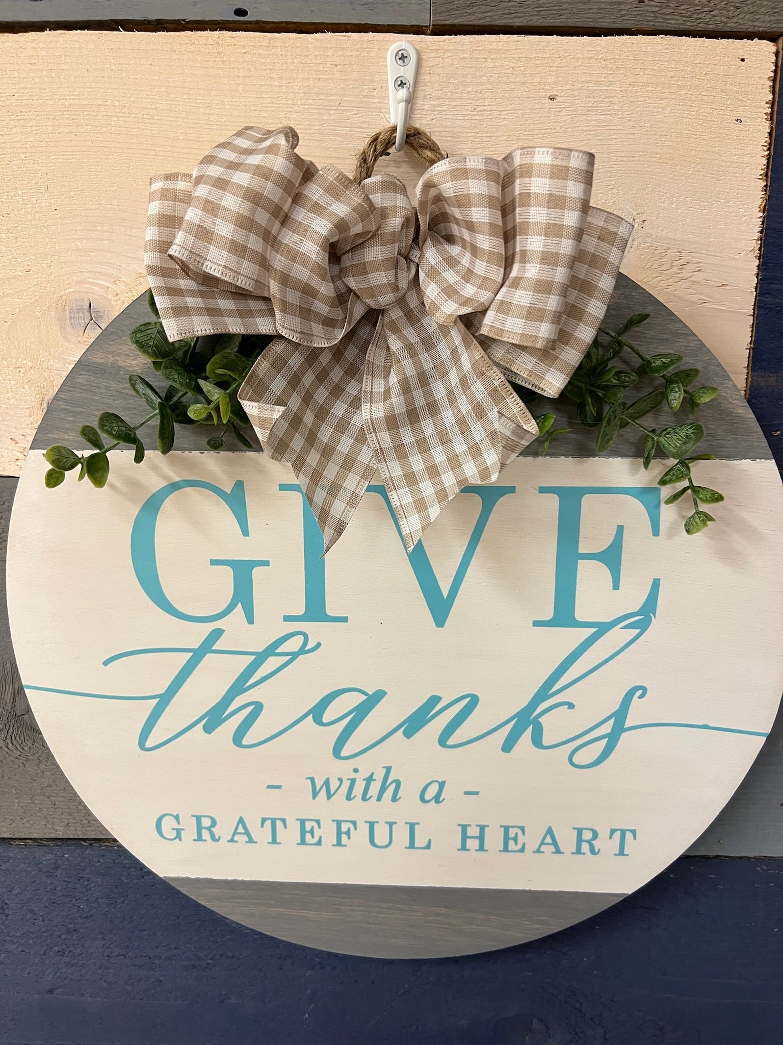 Give Thanks With A Grateful Heart Doorhanger
