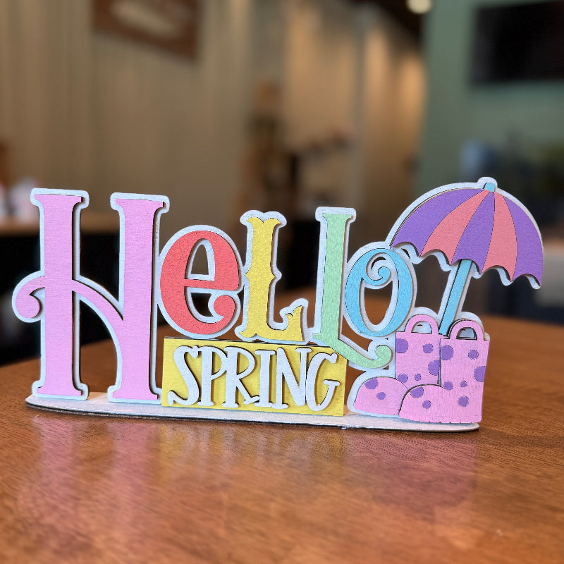 Hello Spring Rainboots Tabletop