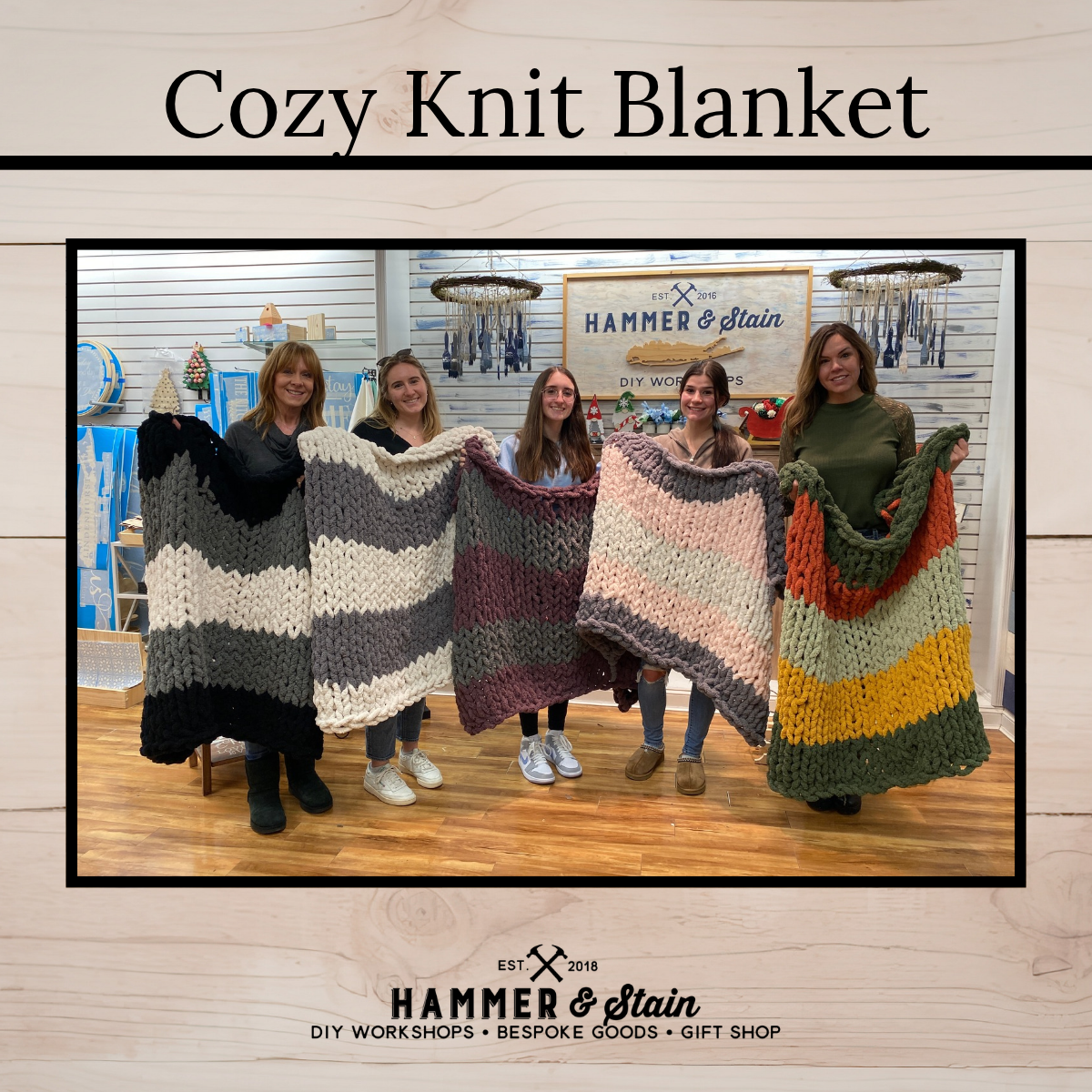 11/20/26 1:30pm Cozy Knit Blanket Workshop @ Ronkonkoma