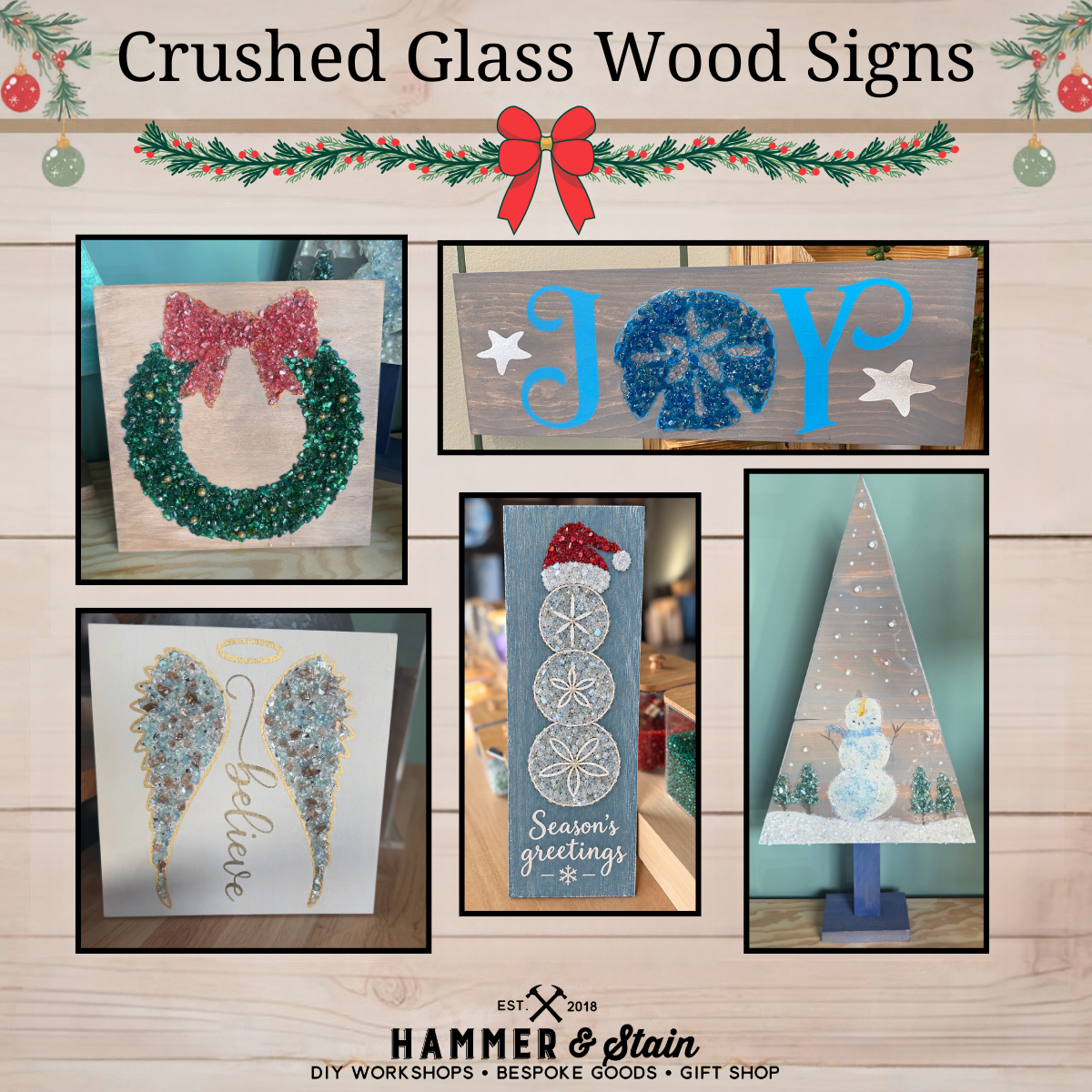 11/14/26 5:00pm Crushed Glass Wood Signs @ Ronkonkoma