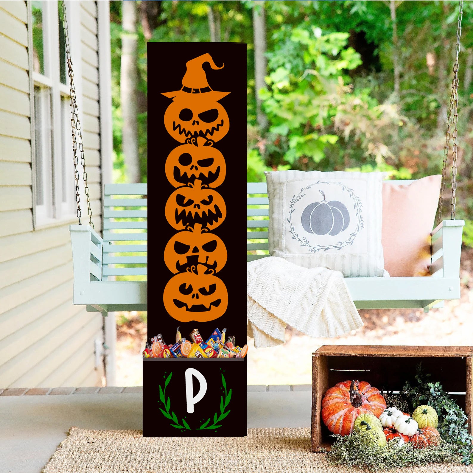 Welcome Fall & Halloween: Porch Planks & Planter Candy Boxes