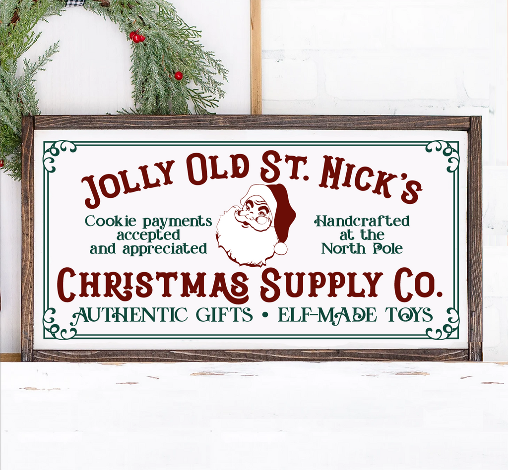 Jolly Old St. Nick's Framed Sign