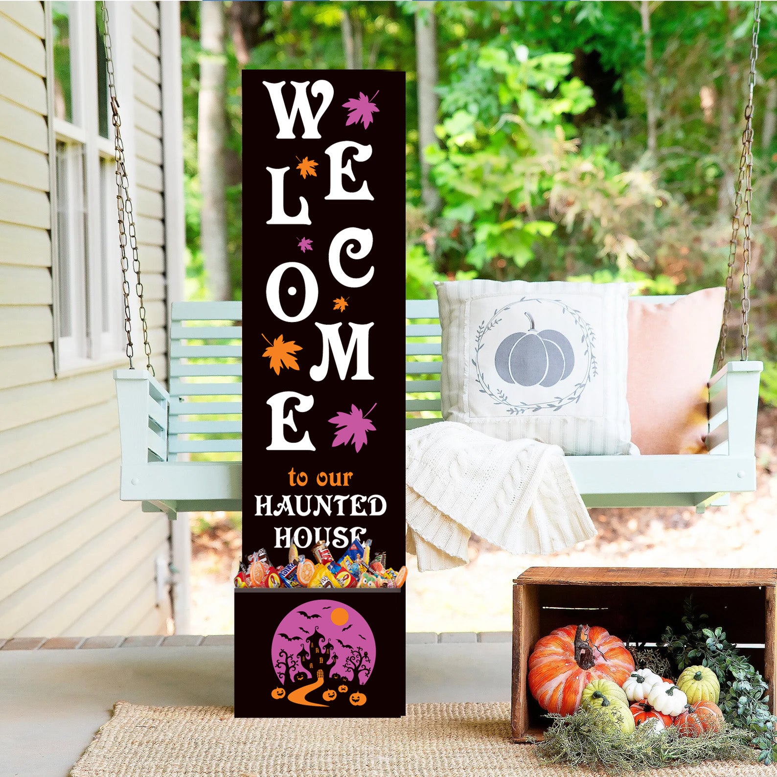 Welcome Fall & Halloween: Porch Planks & Planter Candy Boxes