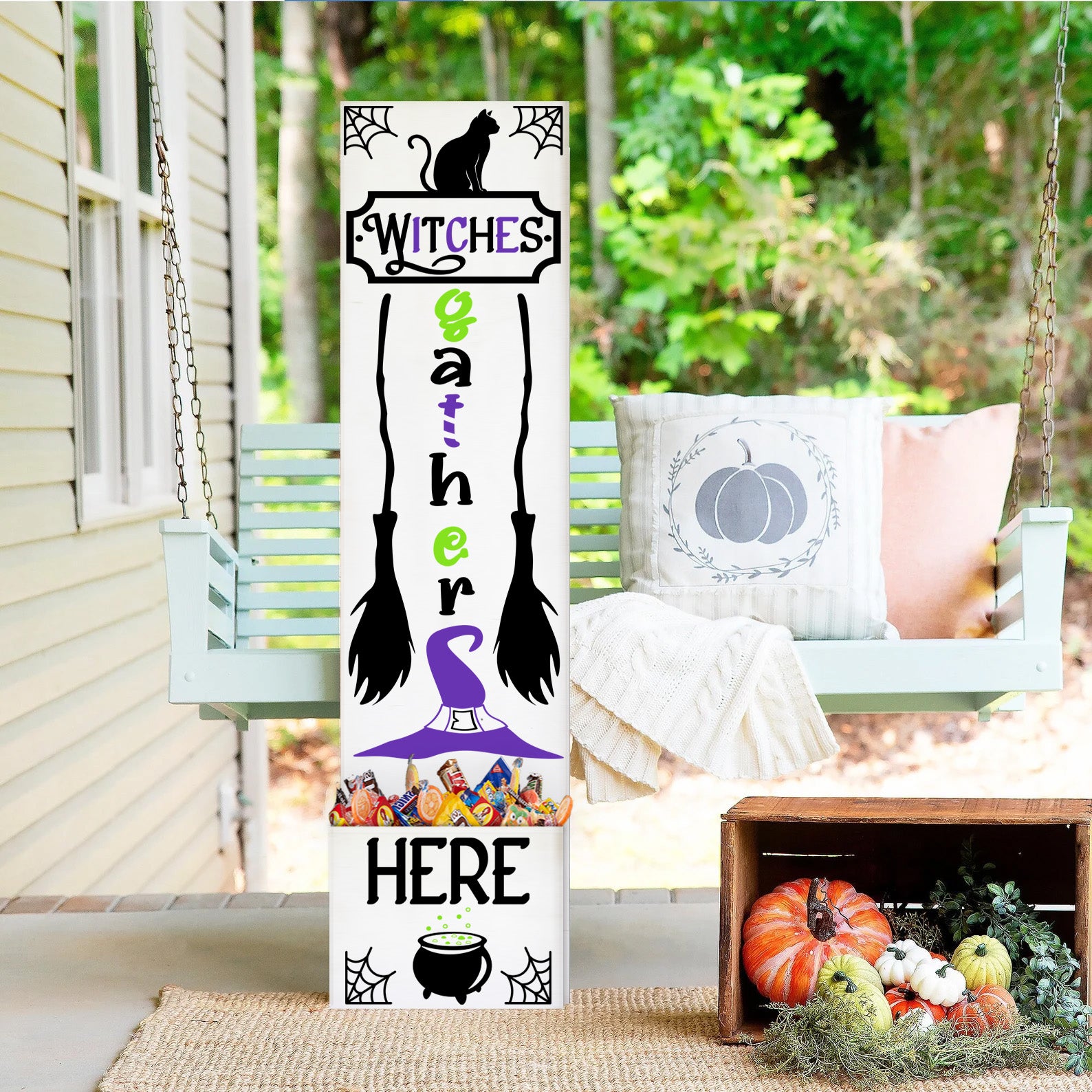 Welcome Fall & Halloween: Porch Planks & Planter Candy Boxes