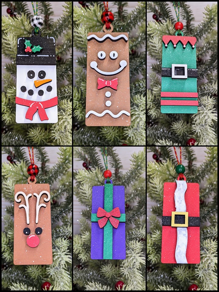Square Character Ornaments (Set of 6)