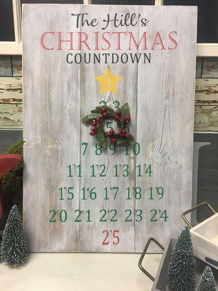 Family Name Days Until Christmas Countdown Pallet