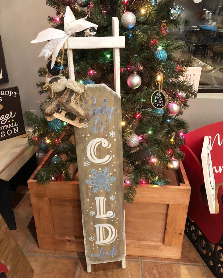 Baby It's Cold Outside Porch Sled