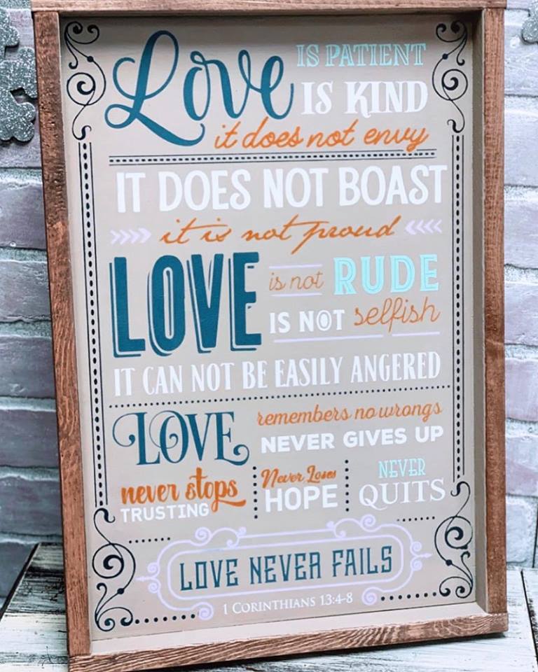 Love Is Patient Love Is Kind Framed Sign