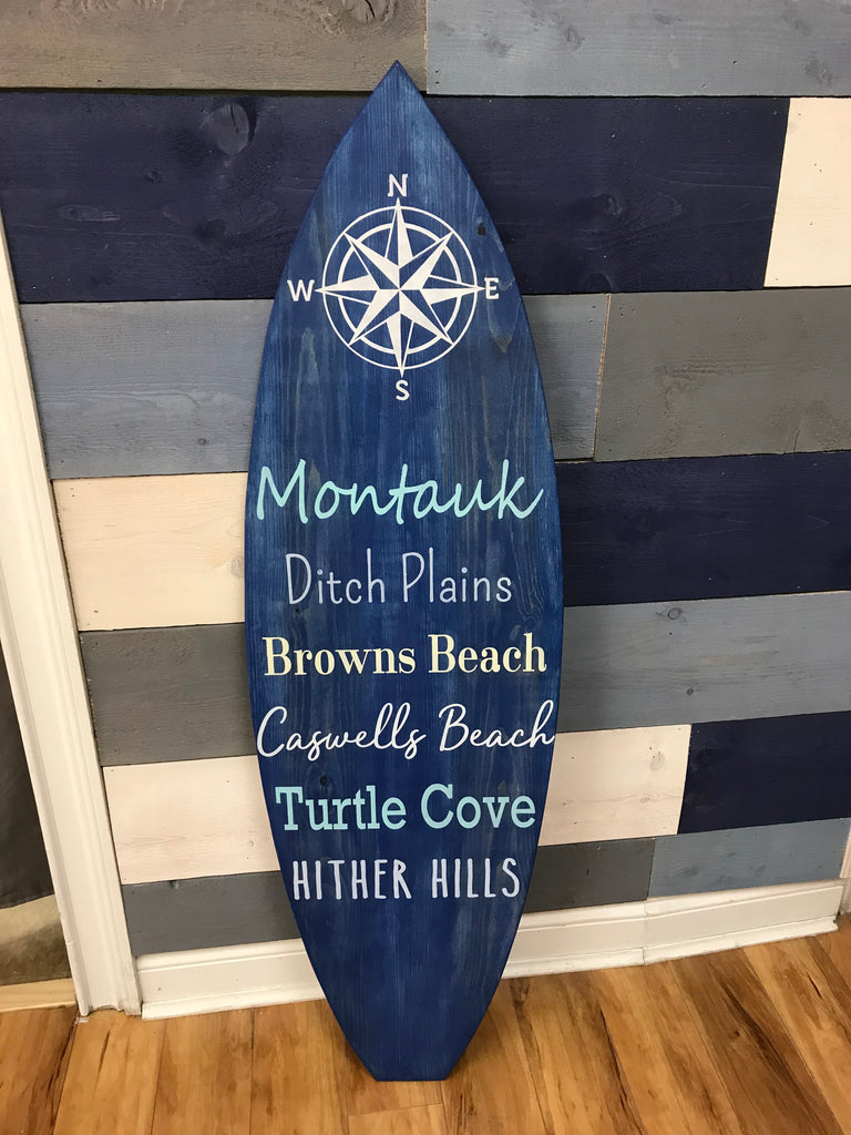 Compass with Beaches Surfboard 4'