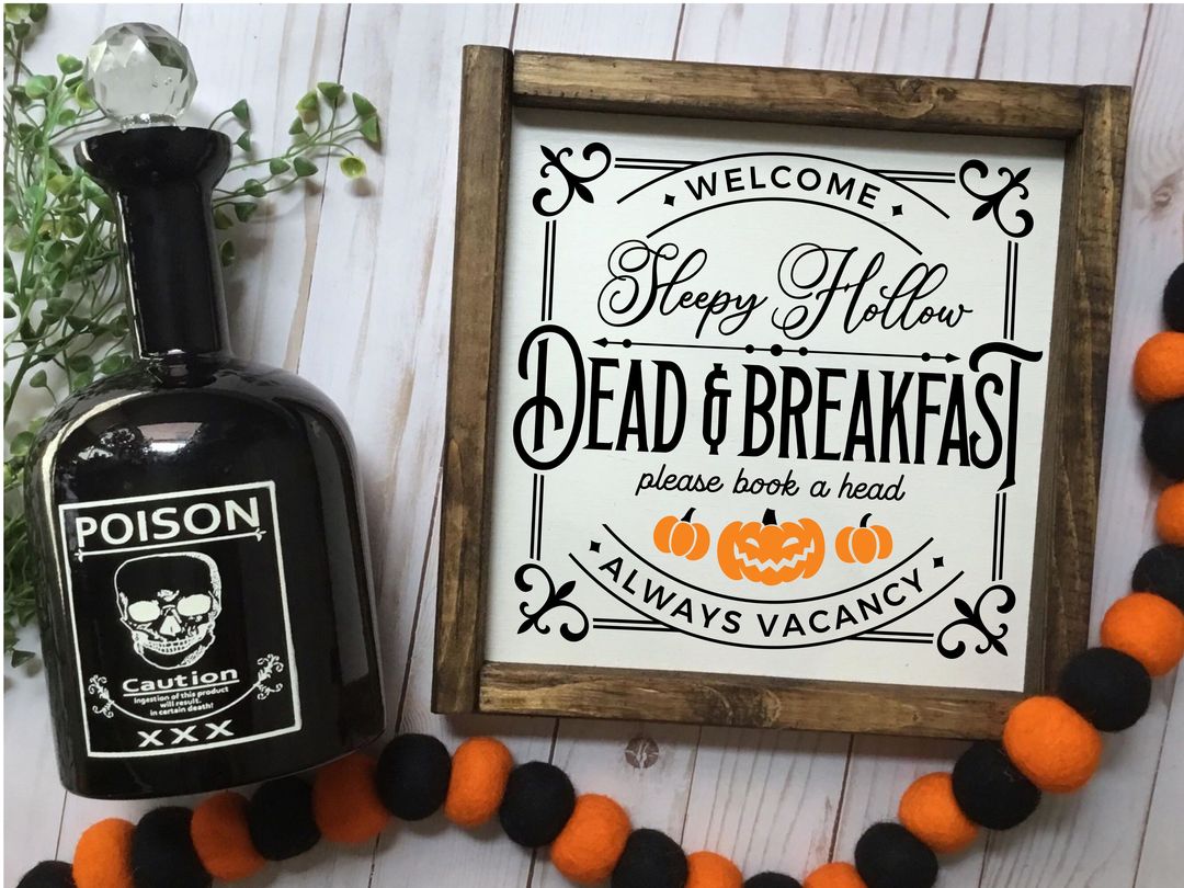 Sleepy Hollow Dead & Breakfast Framed Sign