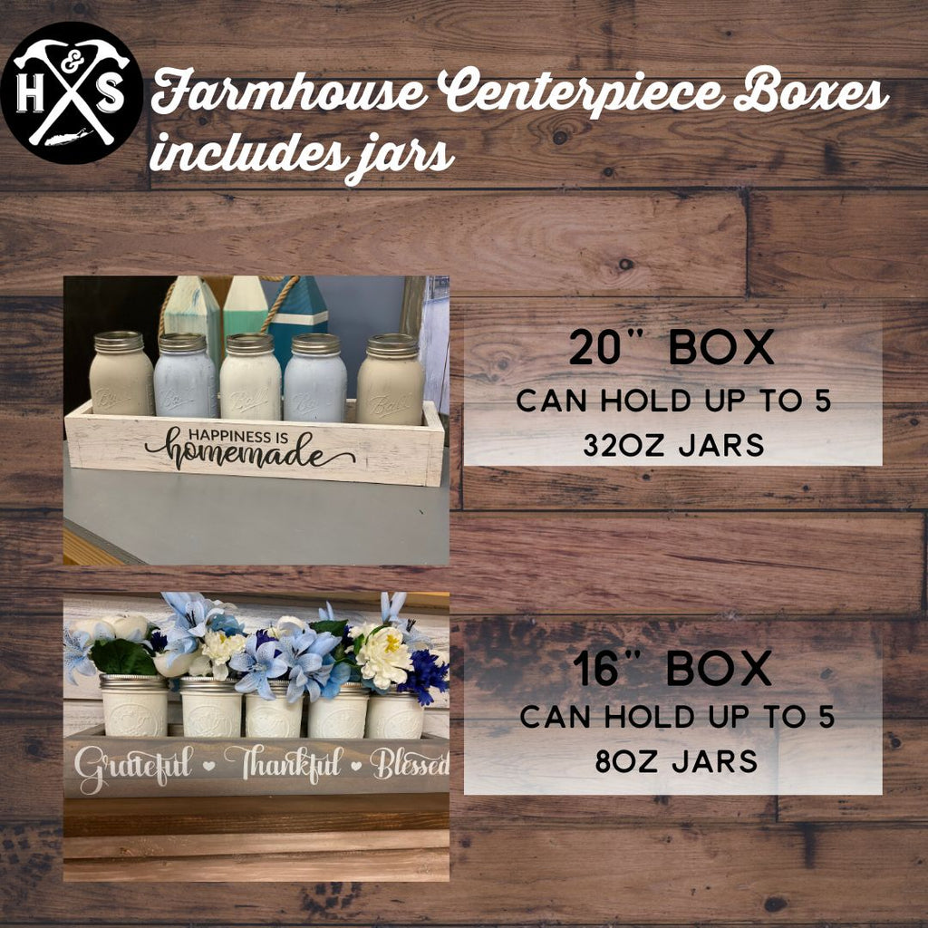 Grateful Thankful Blessed Farmhouse Box w/Jars