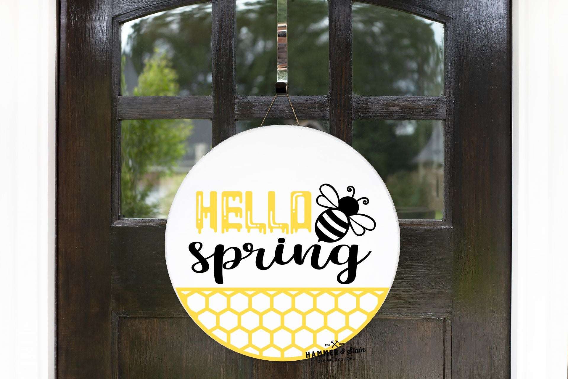 Hello Spring Bee Doorhanger