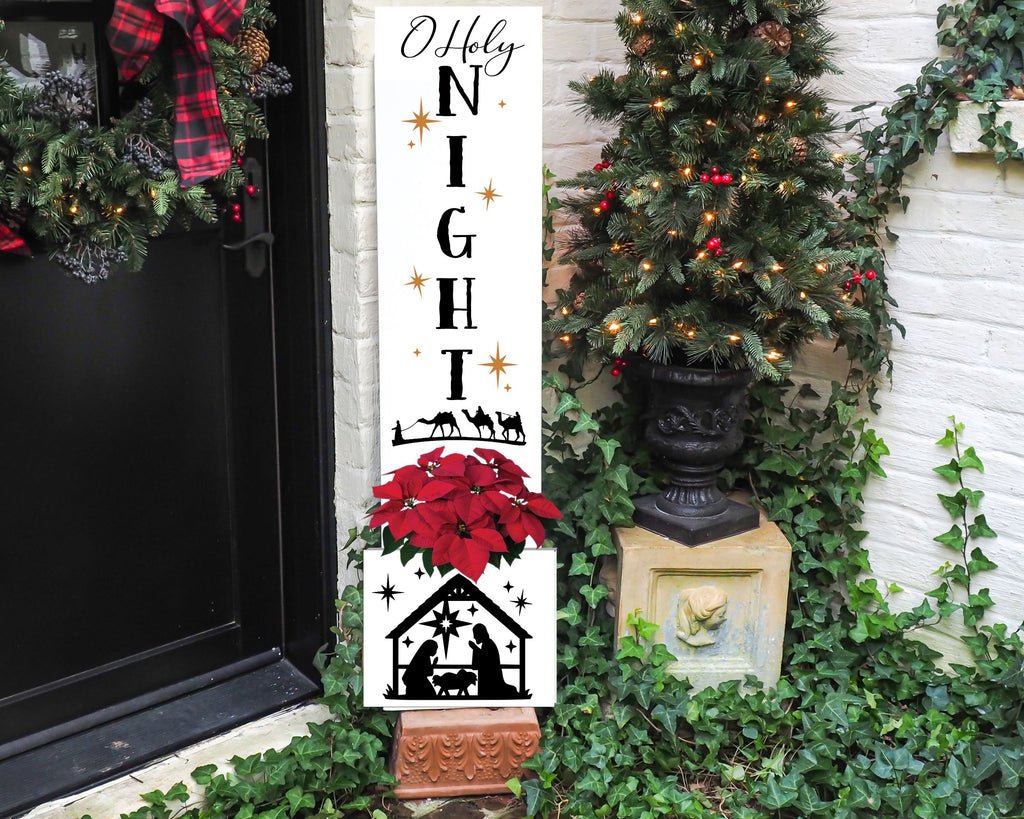 O Holy Night Porch Plank Planter