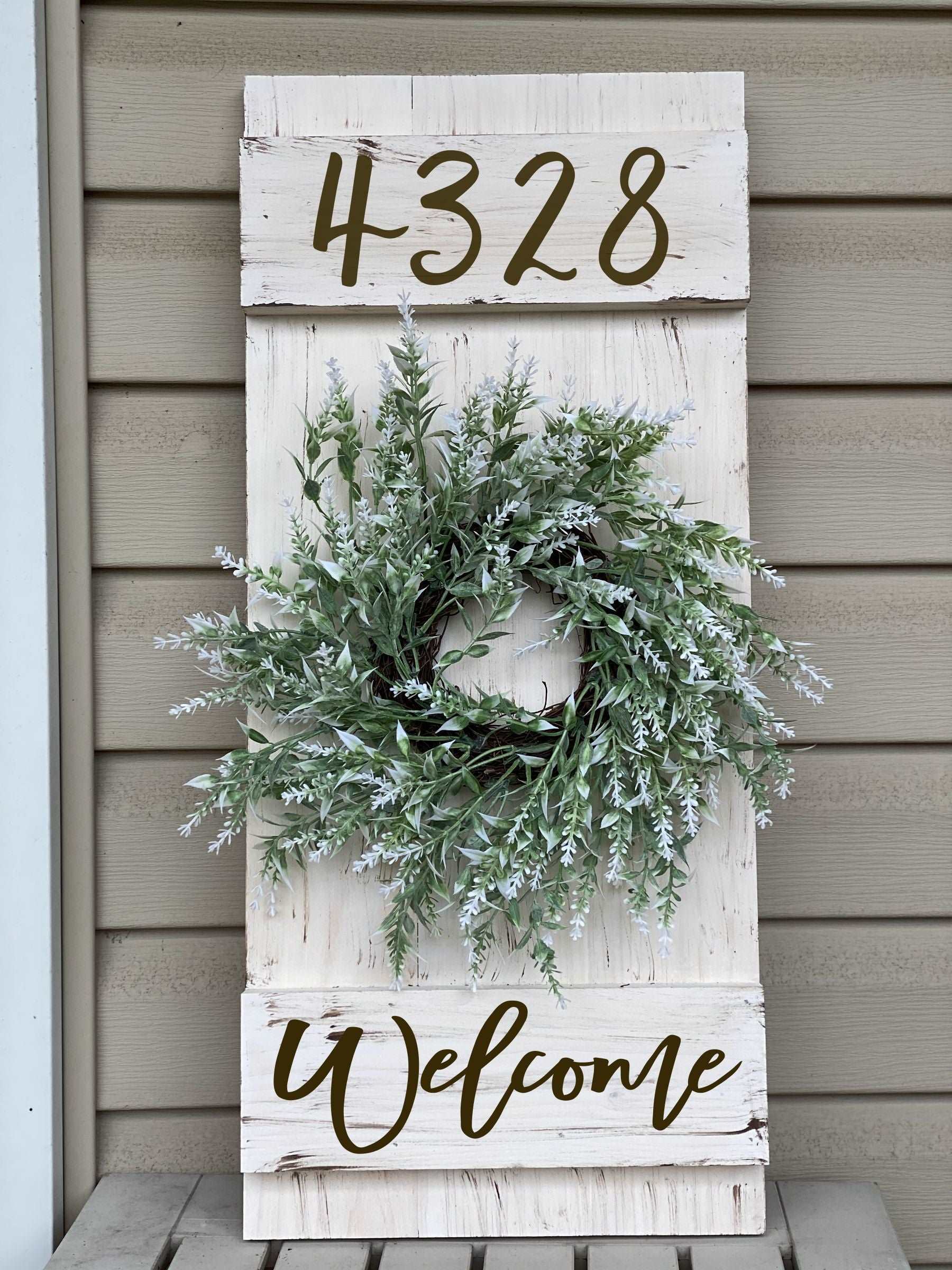 House Number Shutter w/Wreath