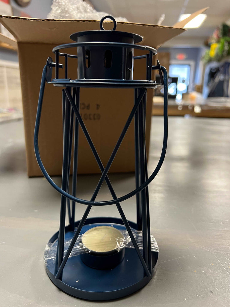 Navy Lighthouse Candle Holder
