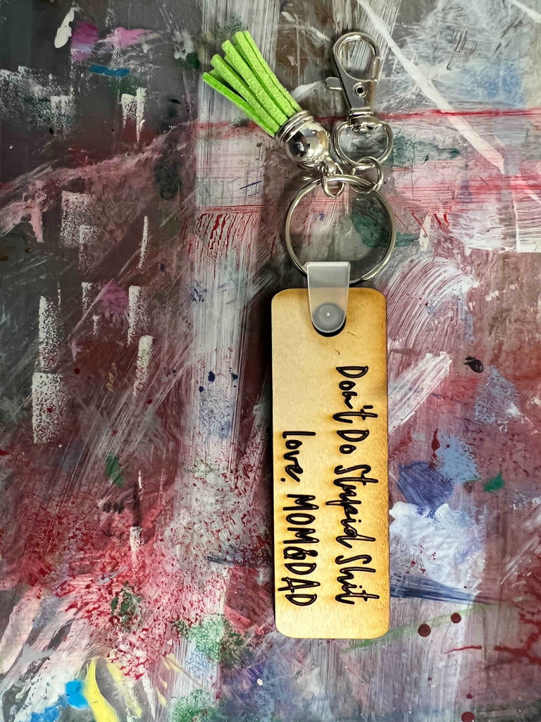 Engraved Wood Key Chain Small