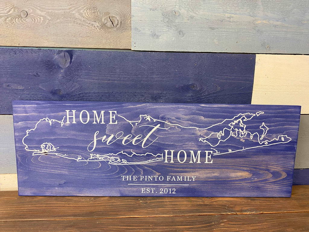 Home Sweet Home LI w/Family Name Double Plank