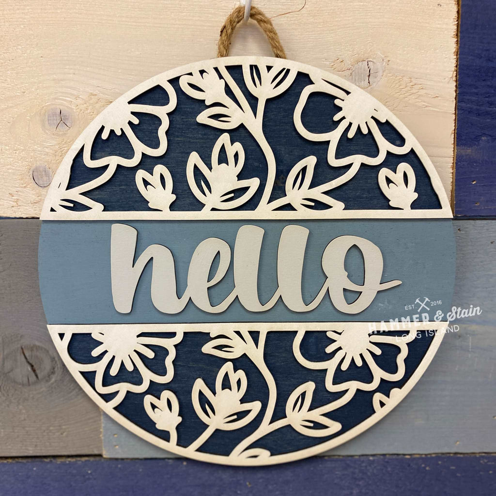 Hello Floral 3D Doorhanger