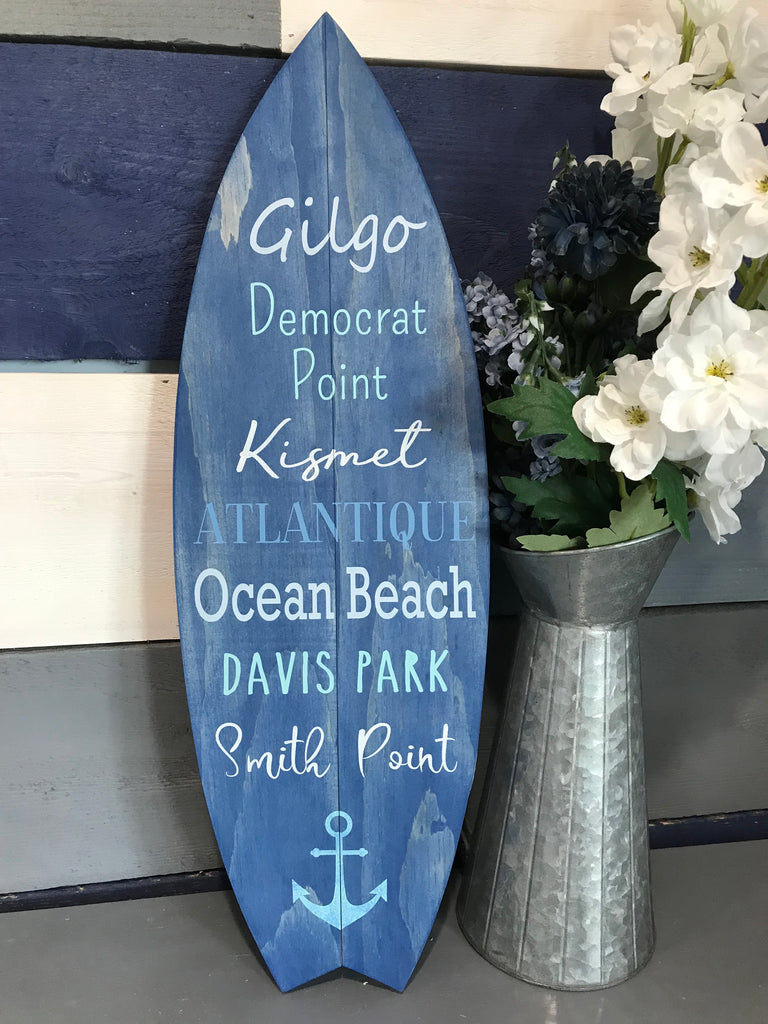Beach Names Surfboard 2'