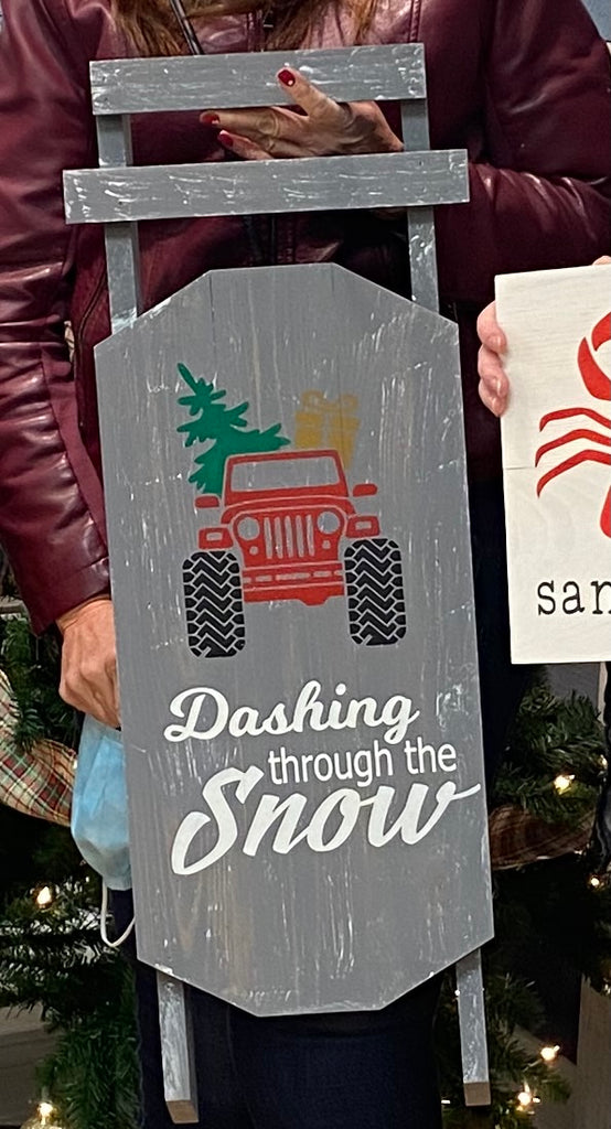 Dashing Through The Snow Jeep Sled
