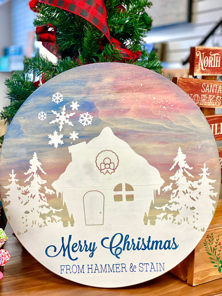 Merry Christmas Gingerbread House Round