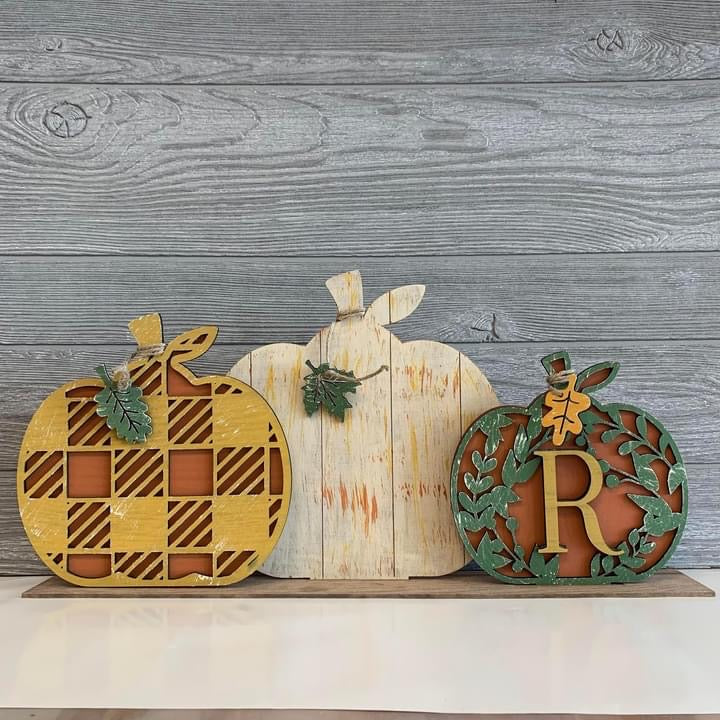 Personalized Tabletop Pumpkin Trio (design options available)