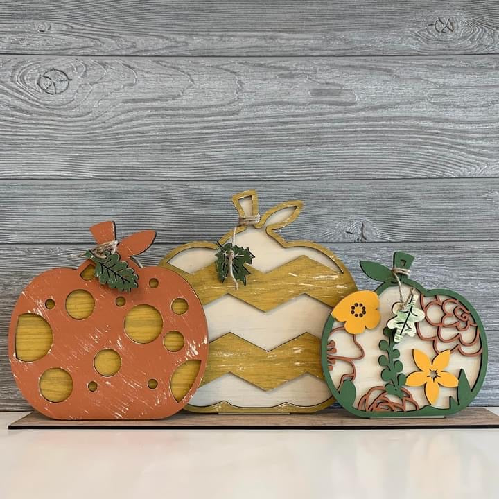 Personalized Tabletop Pumpkin Trio (design options available)