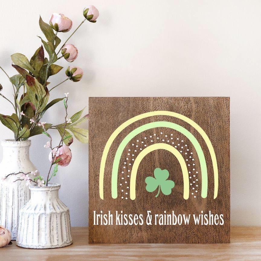 Irish Kisses Rainbow Wishes Square